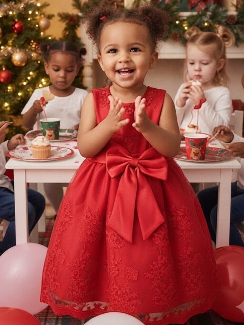 HG Princess Red Lace Girl's Dress, Size 2T, NWT